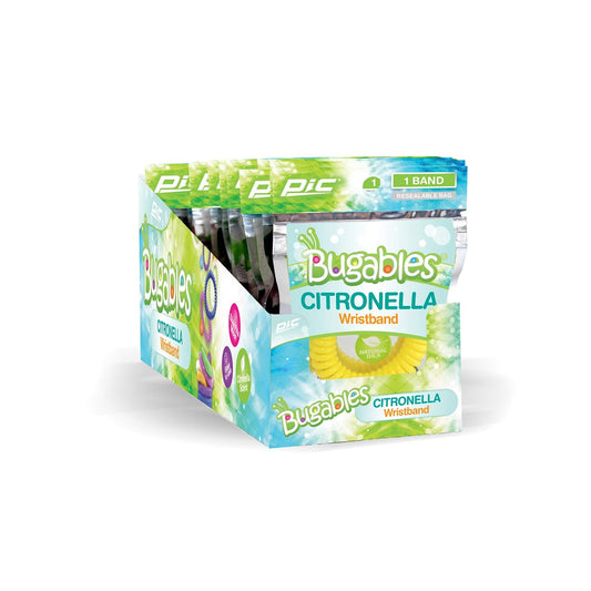 PIC Bugables Citronella Duft-Armbänder, wiederverwendbar und wiederverschließbar, Einheitsgröße (Packung mit 25)
