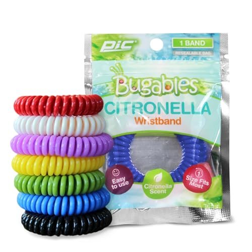 PIC Bugables Citronella Duft-Armbänder, wiederverwendbar und wiederverschließbar, Einheitsgröße (Packung mit 25)