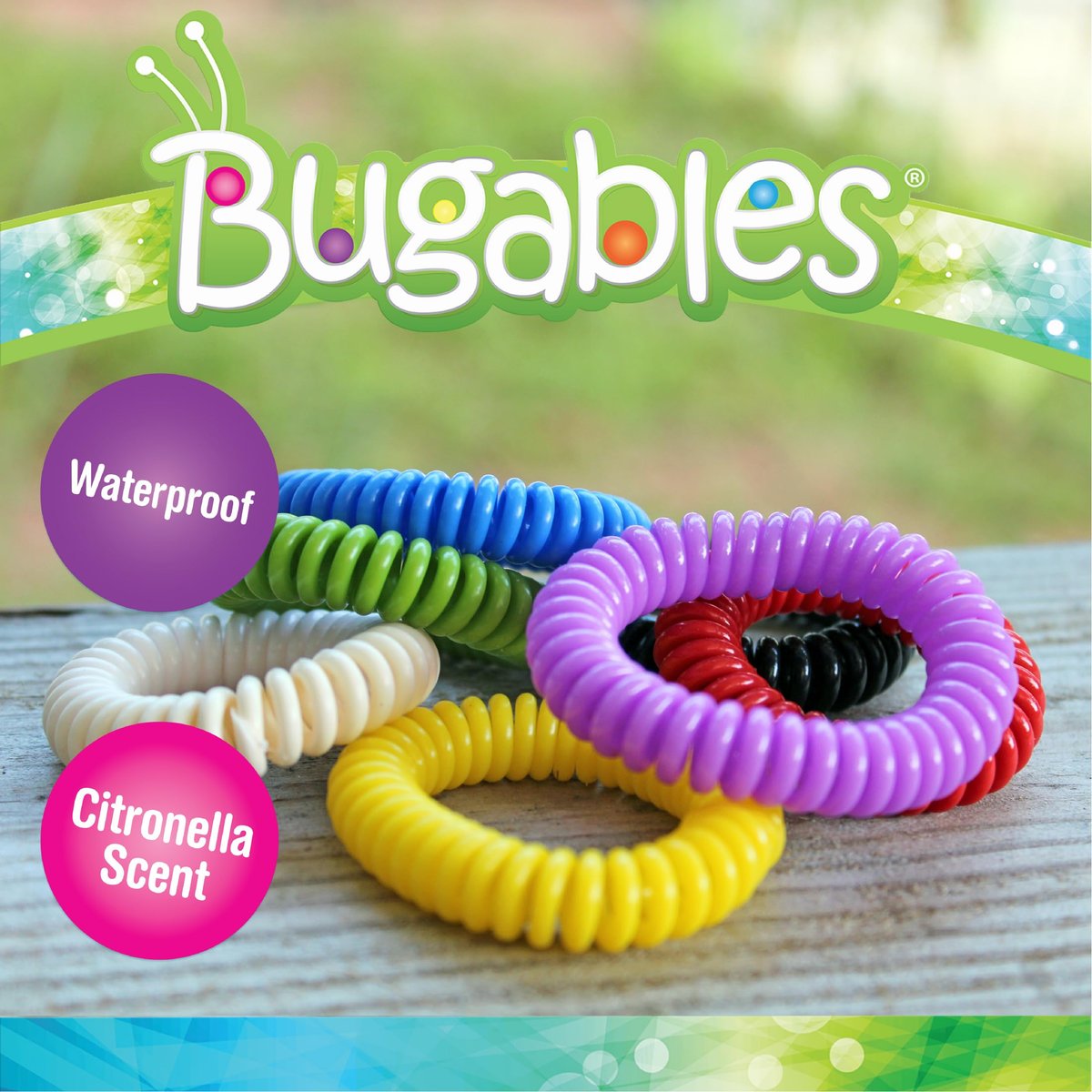 PIC Bugables Citronella Duft-Armbänder, wiederverwendbar und nachfüllbar, Einheitsgröße (10er-Pack)