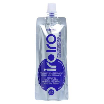 iroiro Premium Semi-Permanente Haarfarbe in Lila – 118 ml (4 oz) – Natürliche Farbstoffe, Lebendiger Violett-Ton