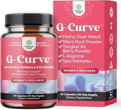 G-Curve Brust- und Po-Wachstum Kapseln - Bockshornklee, Muira Puama & Maca-Wurzel für Po-Vergrößerung - Erweiterte Kräuterformel - Unterstützt größeren Po & größere Brüste - Leicht zu schlucken - 60 Kapseln