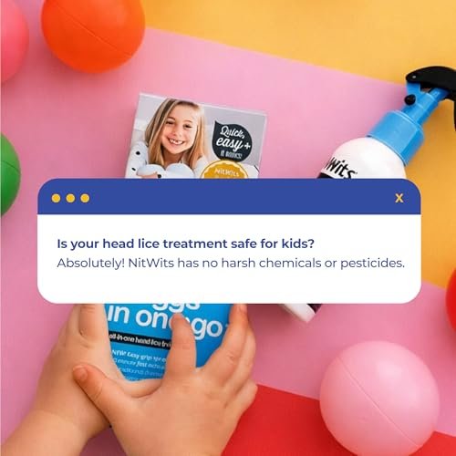 NitWits All-in-One Kopflausbehandlungsspray – Tötet Läuse, Superläuse und Eier – Inklusive Lausspray 120 ml und Läusekamm – Läusebehandlung für Kinder und Erwachsene