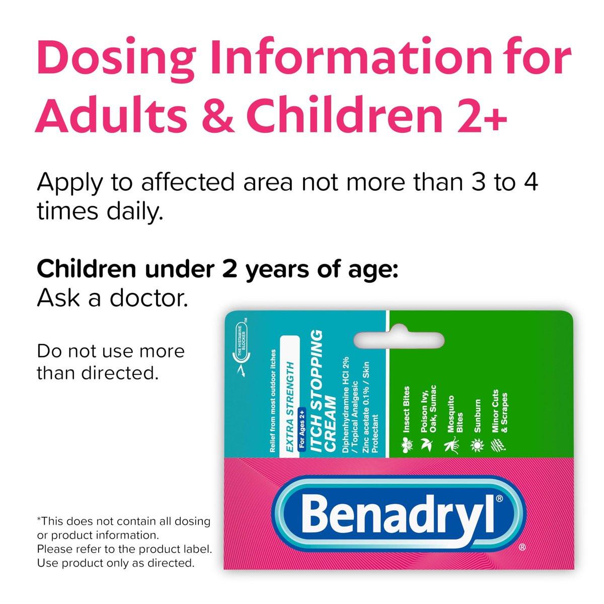 Benadryl Extra Strength Juckreiz-Stopp-Creme, topisches Analgetikum mit Diphenhydramin-HCl & Zinkacetat, Anti-Juckreiz-Salbe für Insektenstiche & Sonnenbrand, 28 g