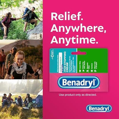 Benadryl Extra Strength Juckreiz-Stopp-Creme, topisches Analgetikum mit Diphenhydramin-HCl & Zinkacetat, Anti-Juckreiz-Salbe für Insektenstiche & Sonnenbrand, 28 g