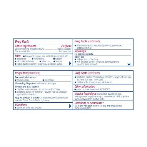Benadryl Extra Strength Juckreiz-Stopp-Creme, topisches Analgetikum mit Diphenhydramin-HCl & Zinkacetat, Anti-Juckreiz-Salbe für Insektenstiche & Sonnenbrand, 28 g