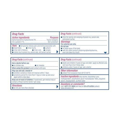 Benadryl Extra Strength Juckreiz-Stopp-Creme, topisches Analgetikum mit Diphenhydramin-HCl & Zinkacetat, Anti-Juckreiz-Salbe für Insektenstiche & Sonnenbrand, 28 g