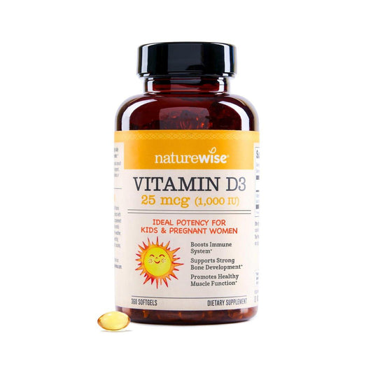 NatureWise Vitamin D3 1000 IE (25 mcg) – 360 Mini-Weichkapseln für 1 Jahr – Immununterstützung, gesunde Muskelfunktion und Knochengesundheit – Nicht-GVO, glutenfrei in organischem, nativem Olivenöl extra