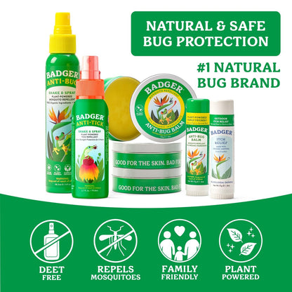 Badger Insektenspray, 3-Stunden Mückenschutz ohne DEET, Familienfreundlich, mit Citronella & Bio-Ölen, Natürliches & Veganes Insektenspray, 4 fl oz Aluminiumflasche, 2er-Pack