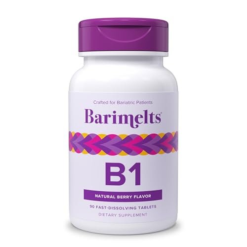 BariMelts Vitamin B1, 90 schnell lösliche Tabletten (3-Monatsvorrat), zuckerfreie bariatrische Vitamine für Frauen, natürlicher Beerengeschmack