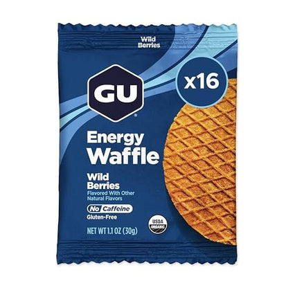 GU Energy Stroopwafel Wild Berry – Sportnahrung Waffel, koffeinfrei, glutenfrei, koscher, 16er Pack