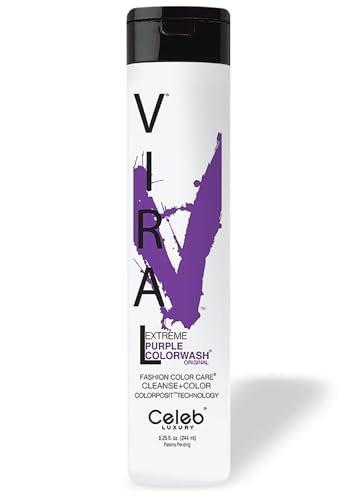 Celeb Luxury Viral Purple Colorwash – Farbdepositierendes Shampoo mit Bondfix Bond Rebuilder, vegane Haarfarbe für intensives Lila