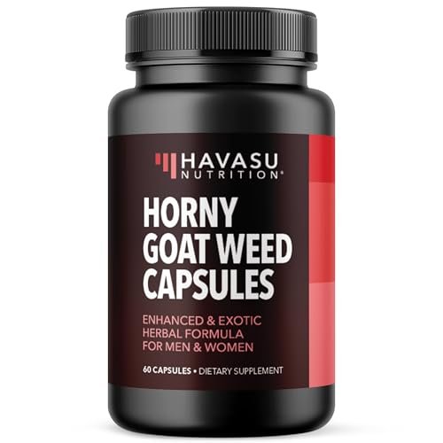 Horny Goat Weed Kapseln für Männer und Frauen – Extra starke Leistungs- und Energieunterstützung mit Tongkat Ali, Muira Puama und Sägepalme – 1 Monatsvorrat pflanzliches Nahrungsergänzungsmittel für erhöhte Ausdauer