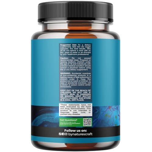 Nootropisches Gehirn-Supplement für Gedächtnis und Fokus - Vitamine für geistige Unterstützung mit Bacopa Monnieri, Vitamin A, B6, Riboflavin, Niacin, Thiamin & Folsäure - Kognitiver Komplex - 60 Kapseln