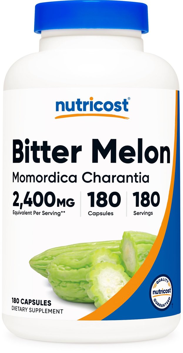 Nutricost Bitter Melon Extract 180 Kapseln – 180 Portionen pro Flasche – Momordica Charantia, vegan, glutenfrei und gentechnikfrei