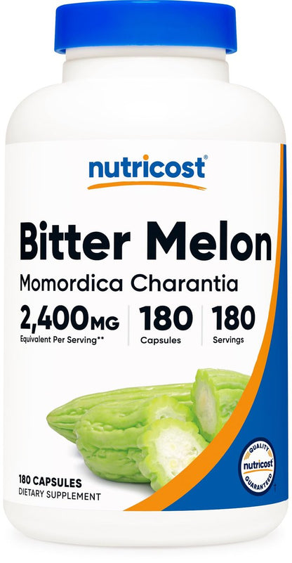Nutricost Bitter Melon Extract 180 Kapseln – 180 Portionen pro Flasche – Momordica Charantia, vegan, glutenfrei und gentechnikfrei