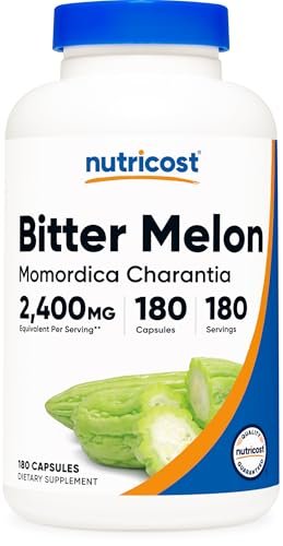 Nutricost Bitter Melon Extract 180 Kapseln – 180 Portionen pro Flasche – Momordica Charantia, vegan, glutenfrei und gentechnikfrei