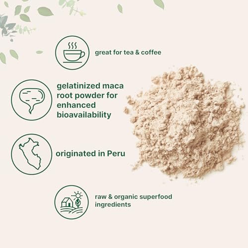 Micro Ingredients Bio Maca-Pulver, 2 Pfund, Gelatinisiert für bessere Aufnahme, Reich an Antioxidantien, Ohne GVO, Vegan und aus Peru