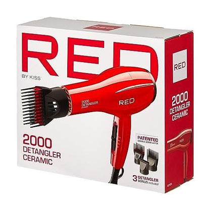 Red by Kiss Detangler Dryer Plus – Professioneller Haartrockner mit 3 Aufsätzen, 1,75 Pfund, Keramik
