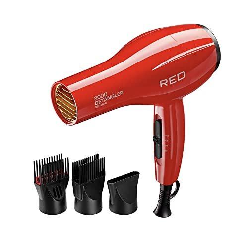Red by Kiss Detangler Dryer Plus – Professioneller Haartrockner mit 3 Aufsätzen, 1,75 Pfund, Keramik