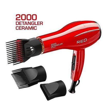 Red by Kiss Detangler Dryer Plus – Professioneller Haartrockner mit 3 Aufsätzen, 1,75 Pfund, Keramik