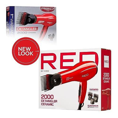 Red by Kiss Detangler Dryer Plus – Professioneller Haartrockner mit 3 Aufsätzen, 1,75 Pfund, Keramik