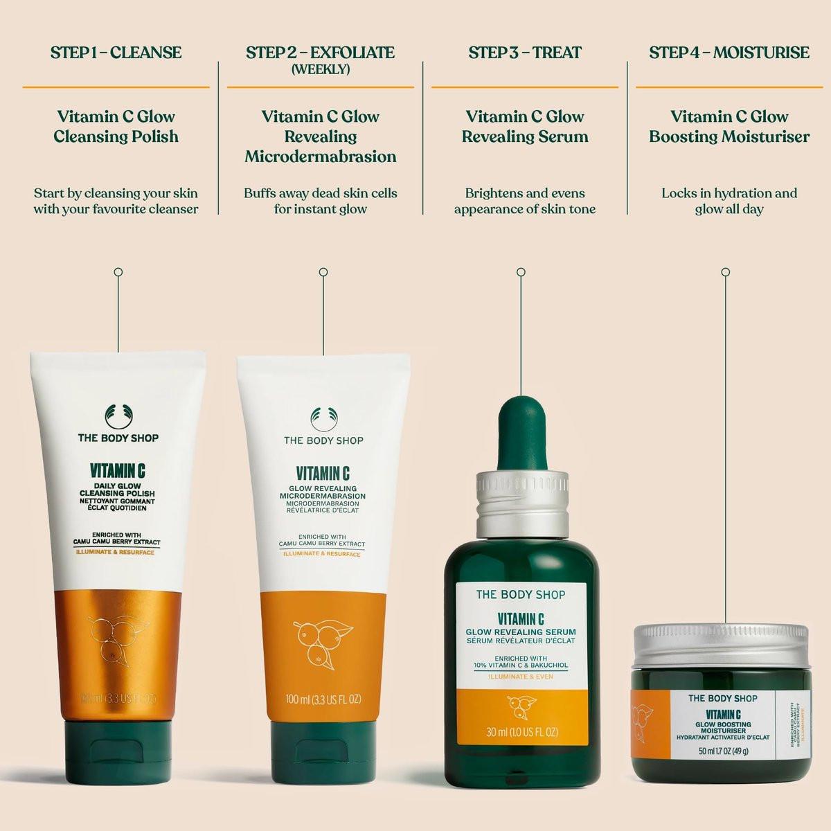 The Body Shop Vitamin C Glow Boosting Microdermabrasion – Peeling für müde, fahle Haut – Vegan – 100 ml