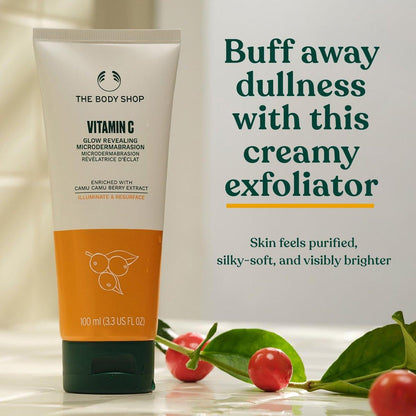 The Body Shop Vitamin C Glow Boosting Microdermabrasion – Peeling für müde, fahle Haut – Vegan – 100 ml