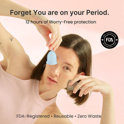 Lena Menstruationsbecher Original – Wiederverwendbare Menstruationstasse aus medizinischem Silikon, sanfter 12-Stunden-Schutz, auslaufsicher, anfängerfreundlich – klein, lila