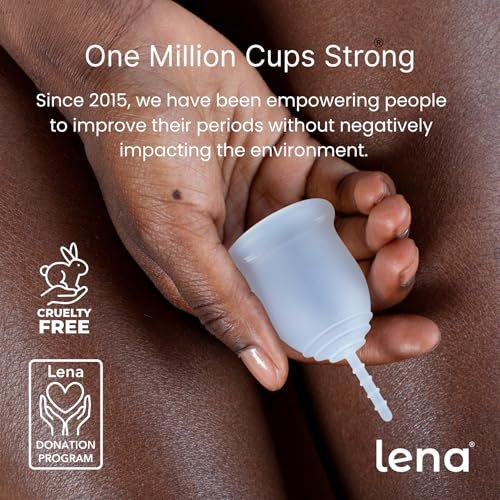 Lena Menstruationsbecher Original – Wiederverwendbare Menstruationstasse aus medizinischem Silikon, sanfter 12-Stunden-Schutz, auslaufsicher, anfängerfreundlich – klein, lila