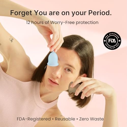 Lena Menstruationsbecher Original – Wiederverwendbare Menstruationstasse aus medizinischem Silikon, sanfter 12-Stunden-Schutz, auslaufsicher, anfängerfreundlich – klein, lila