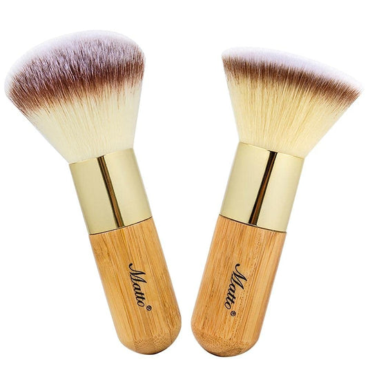 Matto Makeup-Pinselset 2-teilig – Gesichtsblush, Kabuki-Puder-Foundation-Pinsel für Mineral-BB-Cream