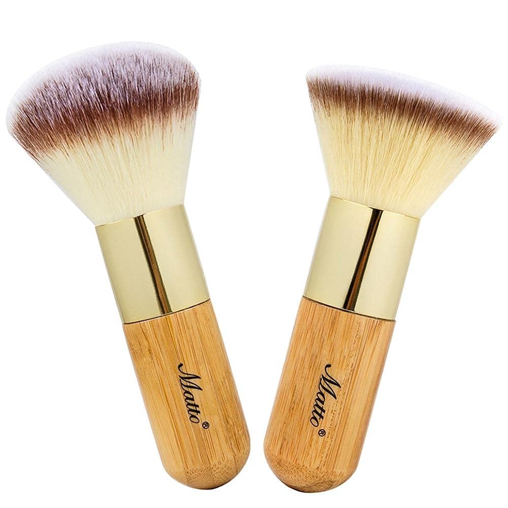 Matto Makeup-Pinselset 2-teilig – Gesichtsblush, Kabuki-Puder-Foundation-Pinsel für Mineral-BB-Cream
