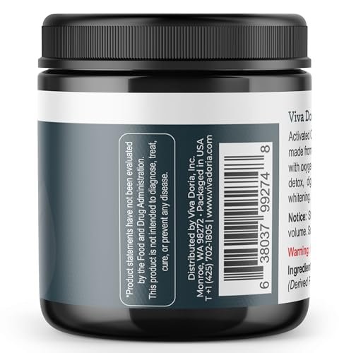 Viva Doria Aktivkohlepulver aus Hartholz, Lebensmittelqualität, 113 g