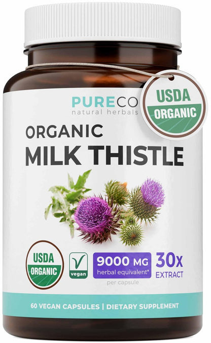 Bio Mariendistel Kapseln - 80% Silymarin, 300 mg Extrakt (30:1) hochkonzentriert, entspricht 9.000 mg, 60 Tage Vorrat