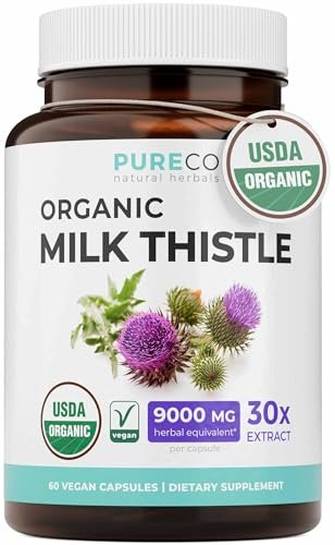 Bio Mariendistel Kapseln - 80% Silymarin, 300 mg Extrakt (30:1) hochkonzentriert, entspricht 9.000 mg, 60 Tage Vorrat