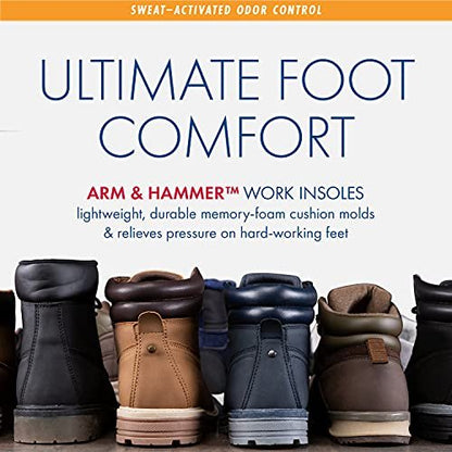 Arm & Hammer Memory Foam Work Einlegesohlen für Damen und Herren – Paar Anti-Ermüdungs-Gedächtnisschaum-Einlagen mit Fußgewölbeunterstützung für Arbeitsstiefel, Sneaker oder Business-Schuhe (1 Pack)