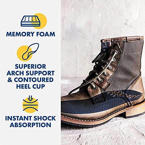 Arm & Hammer Memory Foam Work Einlegesohlen für Damen und Herren – Paar Anti-Ermüdungs-Gedächtnisschaum-Einlagen mit Fußgewölbeunterstützung für Arbeitsstiefel, Sneaker oder Business-Schuhe (1 Pack)