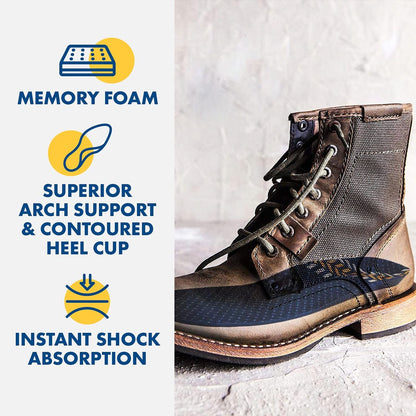 Arm & Hammer Memory Foam Work Einlegesohlen für Damen und Herren – Paar Anti-Ermüdungs-Gedächtnisschaum-Einlagen mit Fußgewölbeunterstützung für Arbeitsstiefel, Sneaker oder Business-Schuhe (1 Pack)