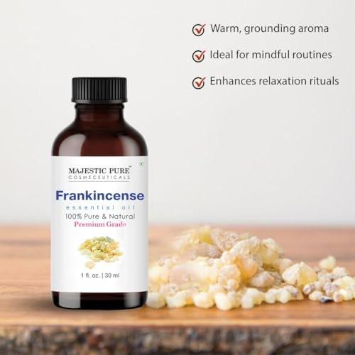 Majestic Pure Weihrauch Ätherisches Öl mit Glaspipette – 100% rein und natürlich – Ätherisches Öl für Diffuser, Aromatherapie, Seifen- und Kerzenherstellung – 30 ml
