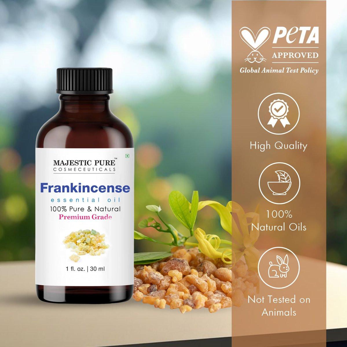 Majestic Pure Weihrauch Ätherisches Öl mit Glaspipette – 100% rein und natürlich – Ätherisches Öl für Diffuser, Aromatherapie, Seifen- und Kerzenherstellung – 30 ml