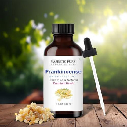 Majestic Pure Weihrauch Ätherisches Öl mit Glaspipette – 100% rein und natürlich – Ätherisches Öl für Diffuser, Aromatherapie, Seifen- und Kerzenherstellung – 30 ml