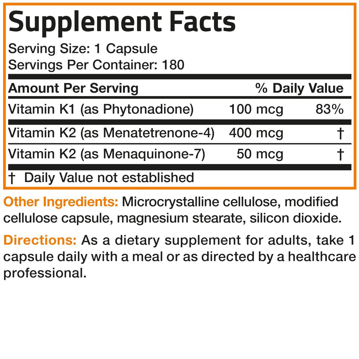 Vitamin K Triple Play (Vitamin K2 MK7 / Vitamin K2 MK4 / Vitamin K1) Vollspektrum-Komplex Vitamin-K-Ergänzung, 180 Kapseln