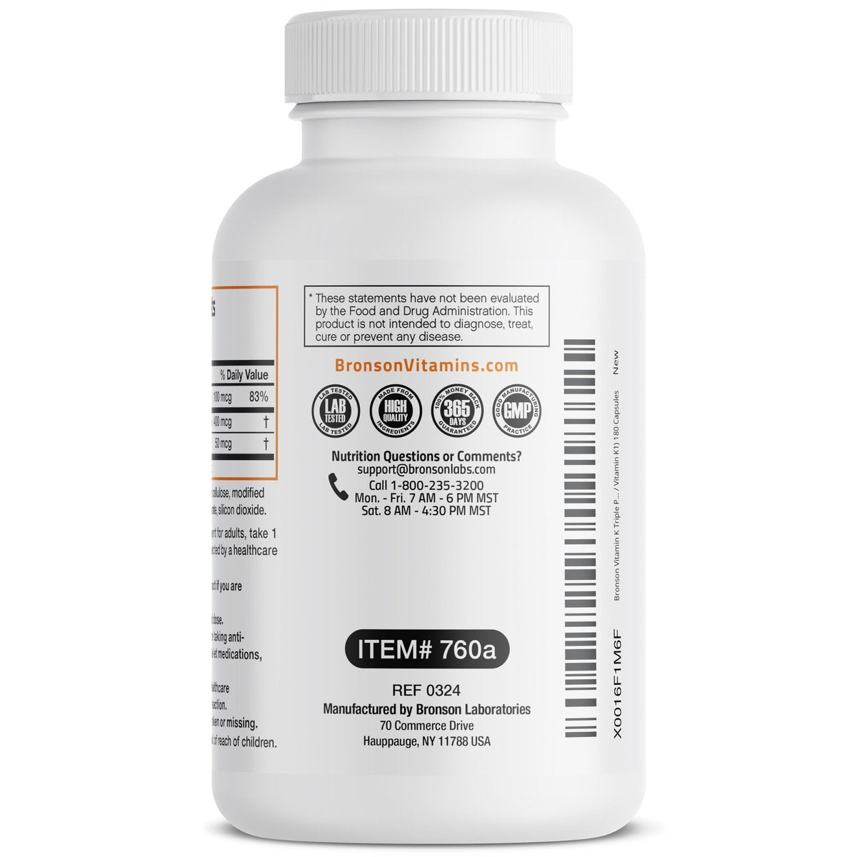 Vitamin K Triple Play (Vitamin K2 MK7 / Vitamin K2 MK4 / Vitamin K1) Vollspektrum-Komplex Vitamin-K-Ergänzung, 180 Kapseln