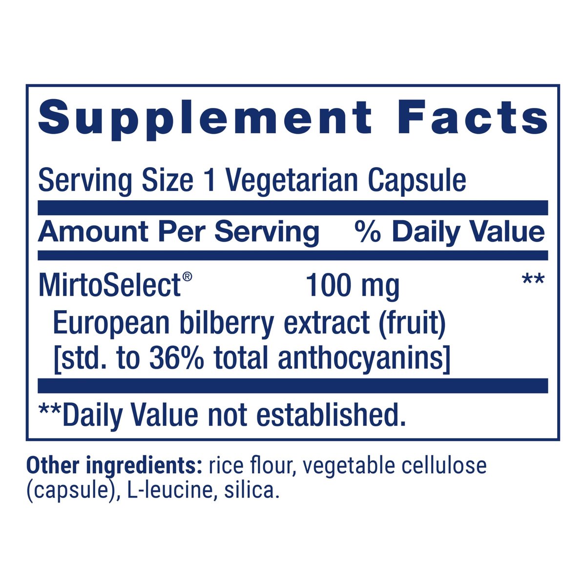 Life Extension Standardisierter Europäischer Heidelbeerextrakt, 100 mg, MirtoSelect® Vaccinium myrtillus, Augengesundheit, Durchblutung, Gelenkschmierung, glutenfrei, nicht-GVO, vegetarisch, 90 Kapseln
