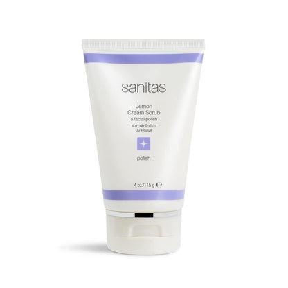 Sanitas Skincare Lemon Cream Scrub – Dual Action Peeling, Gesichtspeeling mit Vitamin C, 118 ml