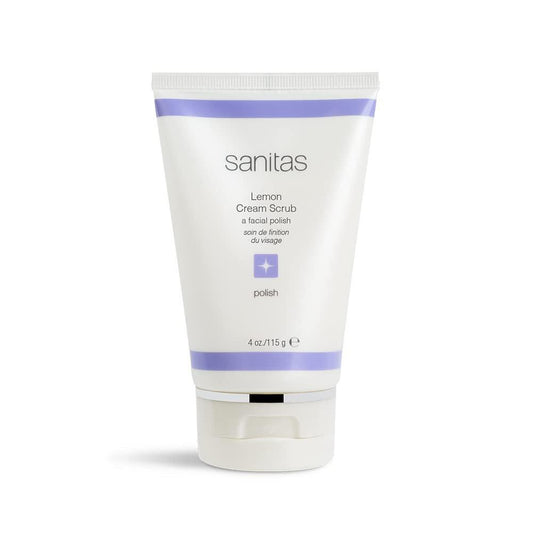 Sanitas Skincare Lemon Cream Scrub – Dual Action Peeling, Gesichtspeeling mit Vitamin C, 118 ml
