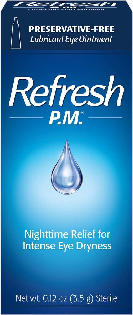 Refresh P.M. Augensalbe, 0,12 Unzen (2er-Pack) – Feuchtigkeitsspendende Pflege für trockene Augen über Nacht