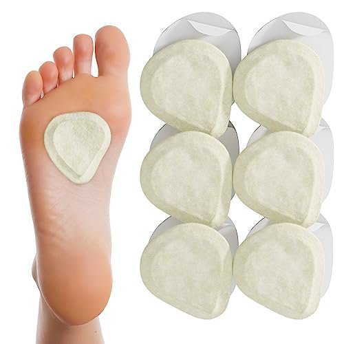 Metatarsal-Filzfußpolster, zugeschnitten (6 mm dick) – Hergestellt in den USA – Filz-Metatarsalpolster für Damen und Herren – Ballenpolster – 6 Paar (12 Stück)