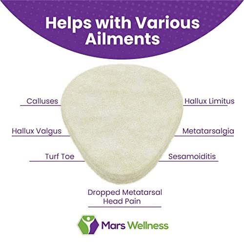 MARS WELLNESS Metatarsal-Fußpolster aus Filz 1/8" Dicke - Hergestellt in den USA - 6 Paare (12 Stück)