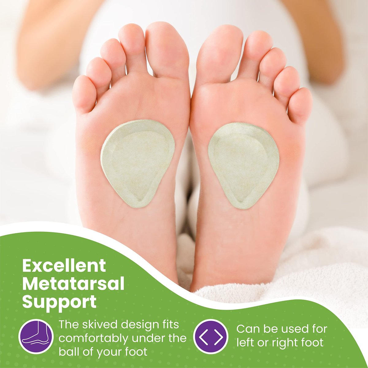 Metatarsal-Filz-Fußpolster, zugeschnitten (3,2 mm dick) – Hergestellt in den USA – Filz-Metatarsal-Pads für Damen und Herren – Ballenpolster – 6 Paar (12 Stück)